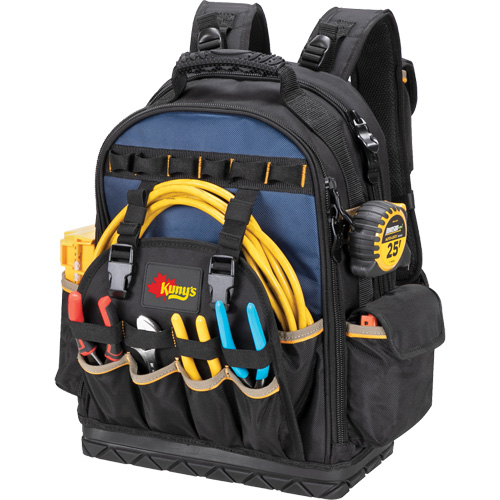 Molded Base Tool Backpack, 18" L x 13" W, Black/Blue, Ballistic/Polyester Rock Safety Industrial Ltd