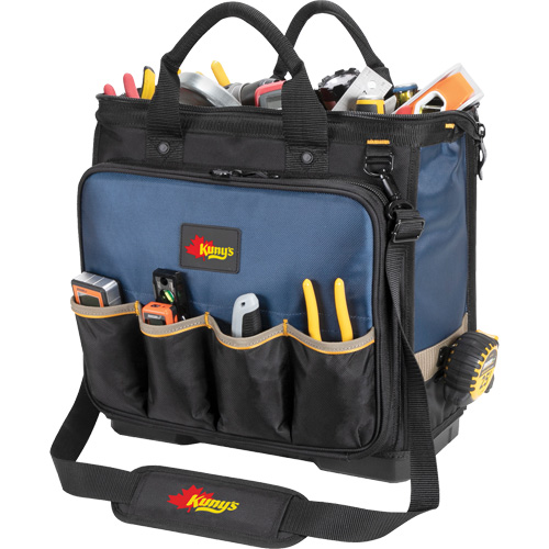 Sac &agrave; outils pour technicien &agrave; base moul&eacute;e et &agrave; compartiments multiples, Polyester balistique, 54 pochettes, Noir/Bleu Rock Safety Industrial Ltd