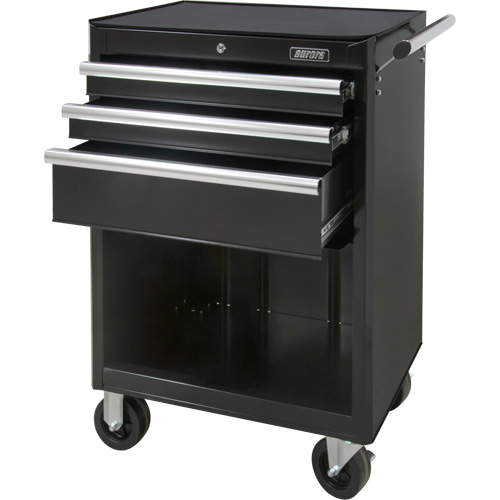 Chariot &agrave; outils industriel, 3 tiroirs, 29-4/5" la x 21-1/5" p x 38-4/5" h, Noir Rock Safety Industrial Ltd