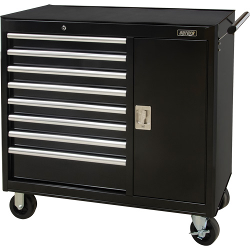 Chariot &agrave; outils industriel, 8 tiroirs, 44-3/10" la x 21-1/10" p x 36-7/10" h, Noir Rock Safety Industrial Ltd