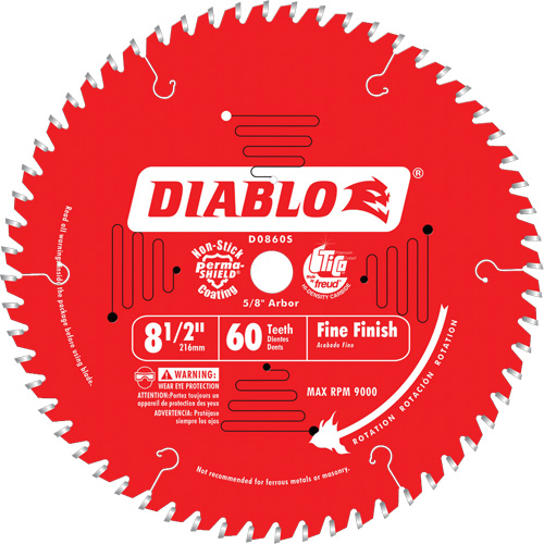 Contractor Saw Blades - Fine Finishing Saw Blades, 8-1/2", 60 Teeth, Wood Use Rock Safety Industrial Ltd