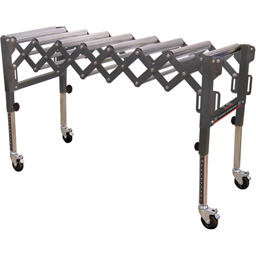 Convoyeurs &agrave; roulettes extensibles & flexibles, 20" la x 52" lo, Capacit&eacute; de 300 lb par pi lin. Rock Safety Industrial Ltd