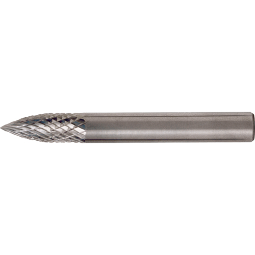 CLEVELAND Solid Carbide Burrs - Tree Shape Pointed End, SG-5, 1/2" Dia., 1/4" Shank, 3/4" Depth of Cut Rock Safety Industrial Ltd