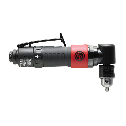Pneumatic Reversible Angle Drill, 3/8" Chuck, 1/4" NPT Air Inlet, 2000 No Load RPM Rock Safety Industrial Ltd