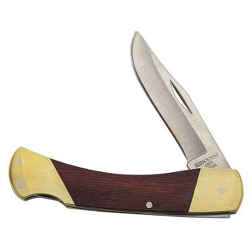 Couteau de sport avec poign&eacute;e incurv&eacute;e, 2-5/8" lame, lame en Acier inoxydable, poign&eacute;e en Bois Rock Safety Industrial Ltd