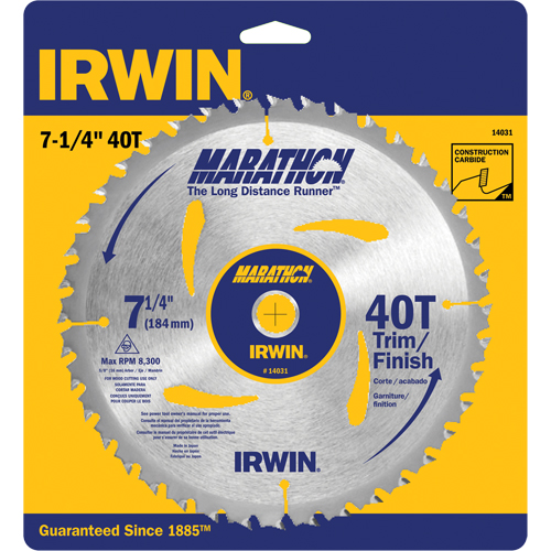 Contractor Saw Blades - Marathon&reg; Saw Blades, 7-1/4", 40 Teeth, Wood Use Rock Safety Industrial Ltd