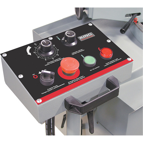 Scies &agrave; ruban &agrave; pivot &agrave; vitesse variable pour le m&eacute;tal, Horizontal, Capacit&eacute; de coupe Rond 10" et rectangulaire 10" x 18" Rock Safety Industrial Ltd