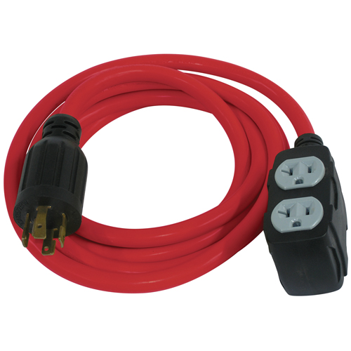 Rallonge pour g&eacute;n&eacute;ratrice, SJTW, AWG 12/3, 30 A, 4 prise(s), 10' Rock Safety Industrial Ltd