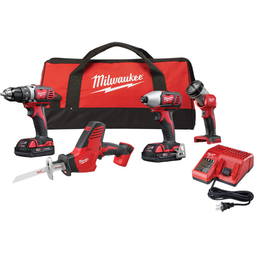 M18 Cordless 4-Tool Combo Kit, Lithium-Ion, 18 V Rock Safety Industrial Ltd