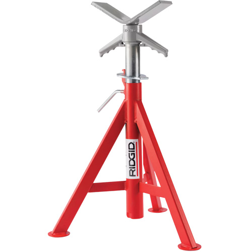Supports de tuyaux abaiss&eacute; en V no VJ-98, 51-96 cm R&eacute;glage de la hauteur, 12" Capacit&eacute; max. de tuyau, 2500 lb Capacit&eacute; de charge max. Rock Safety Industrial Ltd