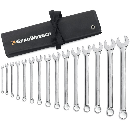 12-Point Long Pattern Wrench Set with Tool Roll, Combination, 15 Pieces, Imperial Rock Safety Industrial Ltd