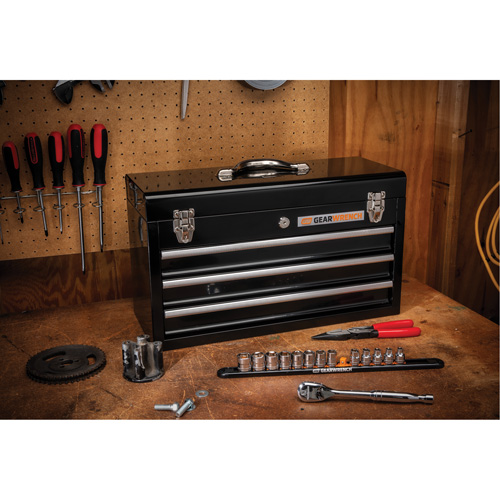Portable Tool Box, 20" W, 3 Drawers, Black Rock Safety Industrial Ltd
