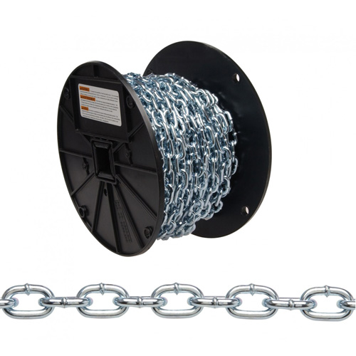 Chaîne torsad&eacute;e, Acier &agrave; faible teneur en carbone, #2 x 125' (38,1 m) l, Charge d'utilisation 325 lb (0,1625 tonne) Rock Safety Industrial Ltd