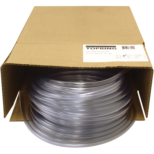 Tube, Air/Eau, 0,375" DE x 100' lo, PVC, Transparent, 55 psi @ 20°C Rock Safety Industrial Ltd