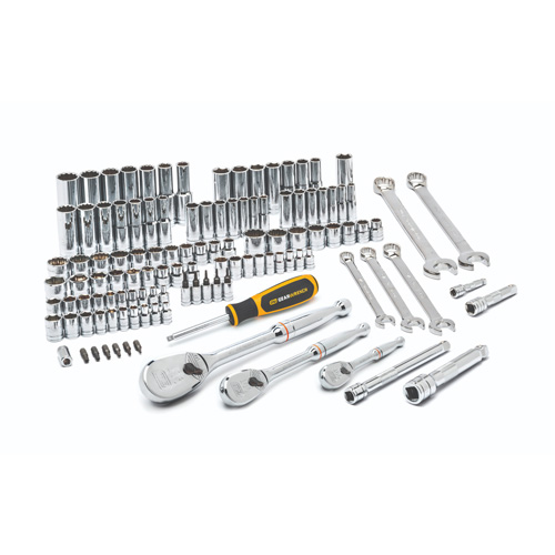 Jeu d'outils pour m&eacute;caniciens &agrave; 6 et 12 pans standards et profonds de 1/4", 3/8" et 1/2" SAE/m&eacute;triques Rock Safety Industrial Ltd
