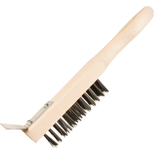 Brosse de nettoyage avec racloir, Acier, 5 x 13 rangs de fils, Longueur 11-3/8" Rock Safety Industrial Ltd