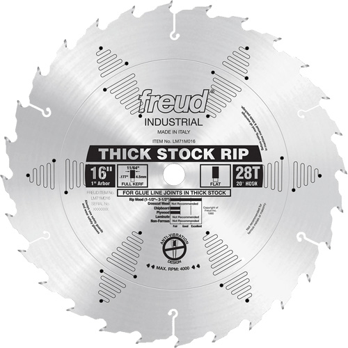 Lames de scie industrielle  - refente, 16", 28 dents, Pour Bois Rock Safety Industrial Ltd