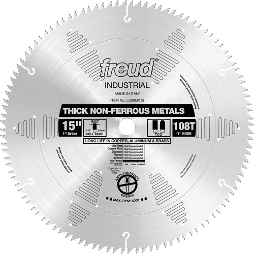 Lame de scie industrielle, 15", 108 dents, Pour Non ferreux Rock Safety Industrial Ltd