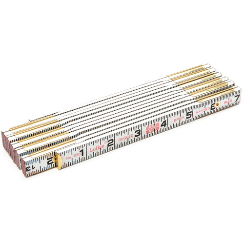 Red End&reg; Brick Mason Rule, 6' L, Wood, 1/16" Graduations Rock Safety Industrial Ltd