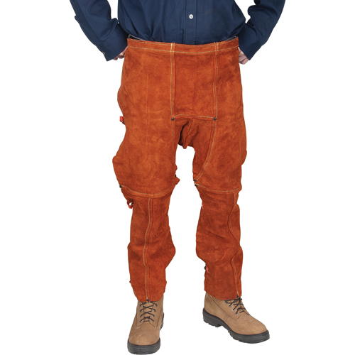 Tablier fendu aux jambes et jambi&egrave;res en cuir, 40" lo, Lava Brown Rock Safety Industrial Ltd