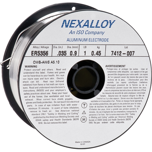5356 Welding Wire, Aluminum, 3/64" Diameter Rock Safety Industrial Ltd