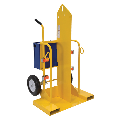 Welding Cylinder Torch Cart, Pneumatic Wheels, 24" W x 19-1/2" L Base, 500 lbs. Rock Safety Industrial Ltd
