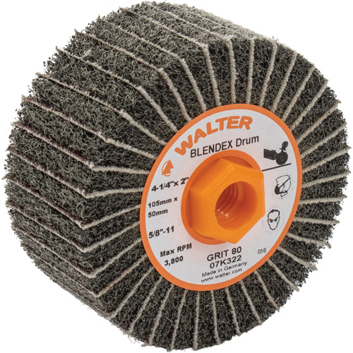 Tambours de finition Two-In-One ALLSTEEL, 4-1/4" dia. x 2" la, 5/8"-11 Arbre, Grain 80 Rock Safety Industrial Ltd