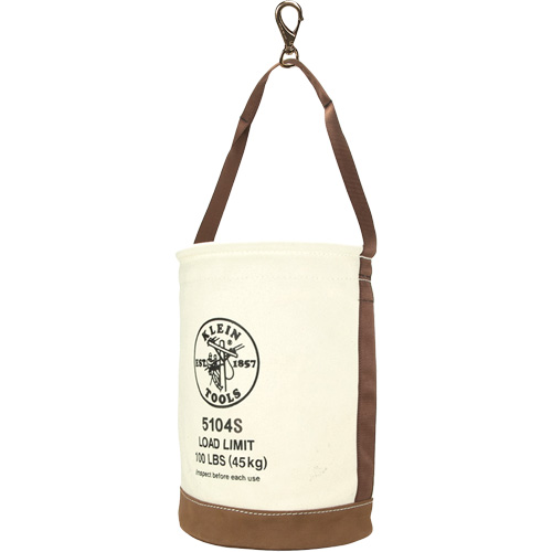 Sceau &agrave; fond en cuir, 17" h, Toile, Blanc Rock Safety Industrial Ltd
