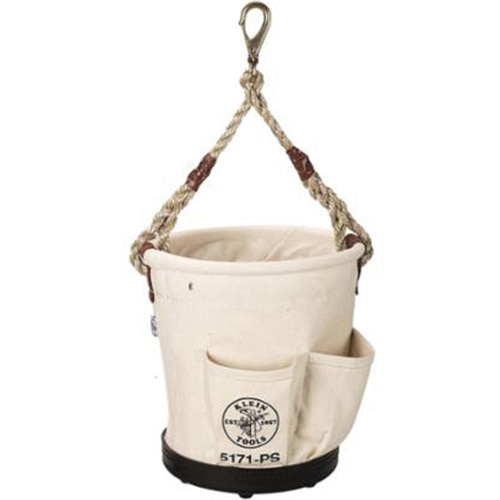 Tapered-Wall Bucket, 12" L x 9" W x 12" H, Canvas, Natural Rock Safety Industrial Ltd