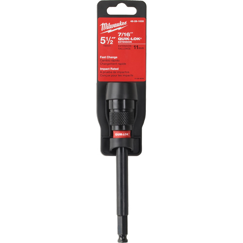 Rallonge de foret &agrave; percussion Quik-Lok, Diam&egrave;tre max. de 7/16", Longeur de 5-1/2", Tige 7/16" Rock Safety Industrial Ltd