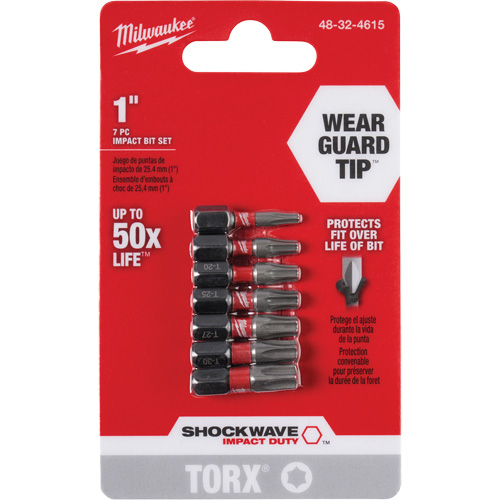 Jeu d'embouts Shockwave 1" Impact Duty Torx Rock Safety Industrial Ltd