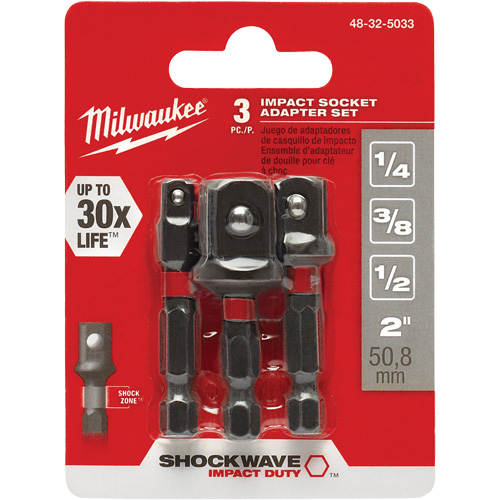 Shockwave Impact Driver Socket Adapter Set, 1/4" Drive Size, Ball, 1-7/8" L Rock Safety Industrial Ltd