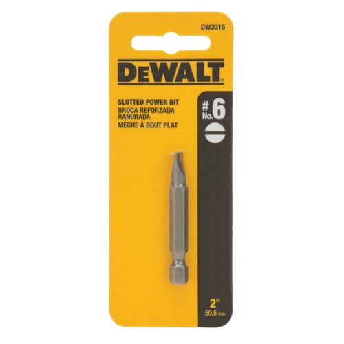 Embout de tournevis, Fente, Embout #6, Prise 1/4", Longueur 2" Rock Safety Industrial Ltd