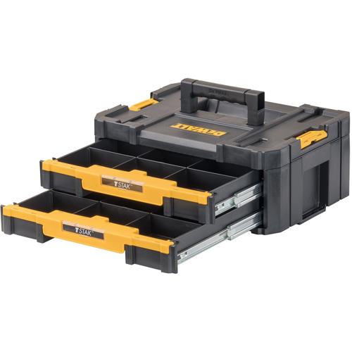 TSTAK&reg; IV Tool Box with Double Shallow Drawers, 16-1/4" x 12-1/4" x 6-3/8", Black Rock Safety Industrial Ltd