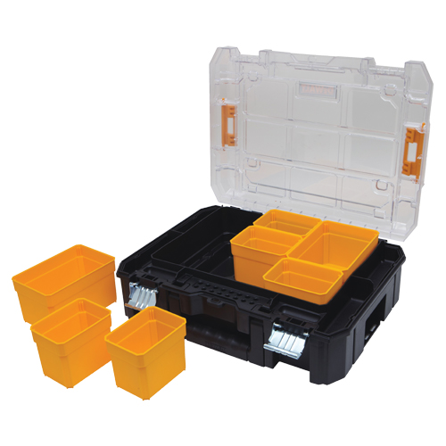 Organisateur avec couvercle transparent TSTAK V, 17-1/4" x 13" x 6", Noir Rock Safety Industrial Ltd