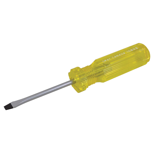 Slotted Screwdriver, 3/16", 6-1/2" L, Plastic Handle Rock Safety Industrial Ltd