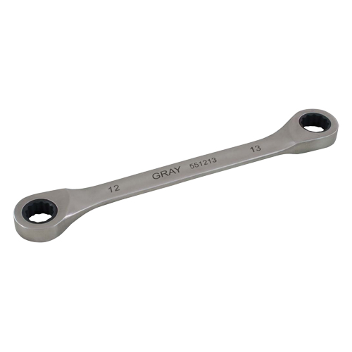 Double Box End Gear Ratcheting Wrench, 12 Point, 8 mm x 9 mm, Plain Finish Rock Safety Industrial Ltd