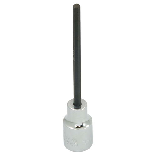 Extra Long Bit Socket, 4 mm x 4" L, 3/8" Drive Rock Safety Industrial Ltd