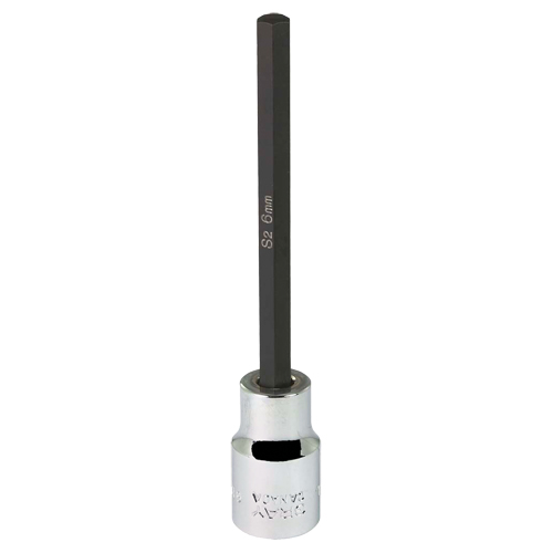 Extra Long Bit  Socket, 6 mm x 4" L, 3/8" Drive Rock Safety Industrial Ltd