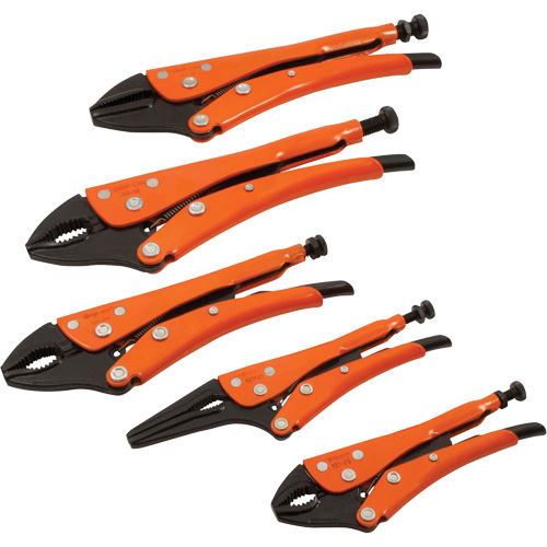 Straight Curved & Long Nose Locking Pliers Set, 5 Pieces Rock Safety Industrial Ltd