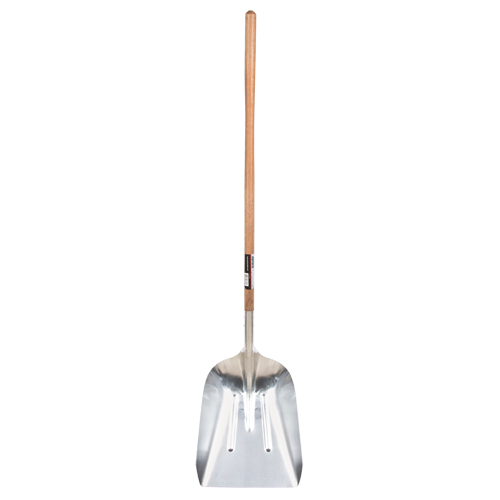 Scoop Shovel, Wood, Aluminum Blade, Straight Handle, 45-3/4" Length Rock Safety Industrial Ltd
