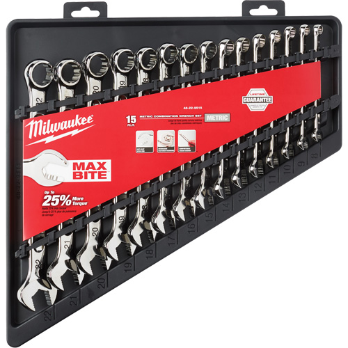 Jeu de cl&eacute;s, Combinaison, 15 morceaux, M&eacute;trique Rock Safety Industrial Ltd