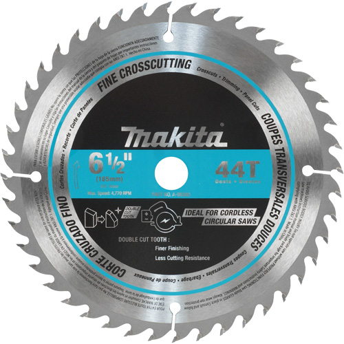 Circular Saw Blade, 6-1/2", 44 Teeth, Wood Use Rock Safety Industrial Ltd