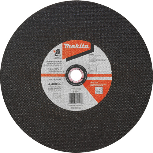 Abrasive Cut-Off Wheel, 14" x 3/32", 1" Arbor, Type 1, Aluminum Oxide, 4400 RPM Rock Safety Industrial Ltd