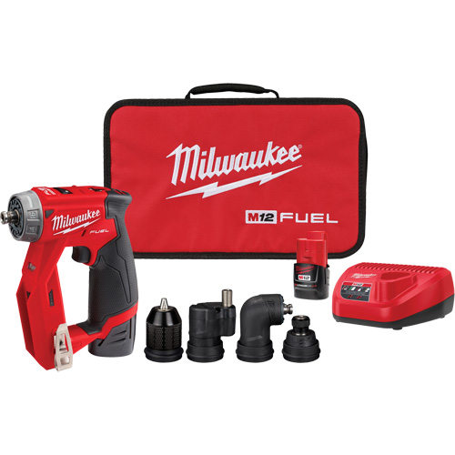 Ensemble de perceuse d'installation M12 Fuel, Lithium-ion, 12 V, Mandrin 1/4"/3/8", Couple 300 lb-po Rock Safety Industrial Ltd