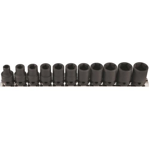 Thin Walled Socket Set, 11 Pcs, Impact, 3/8" Drive Size Rock Safety Industrial Ltd