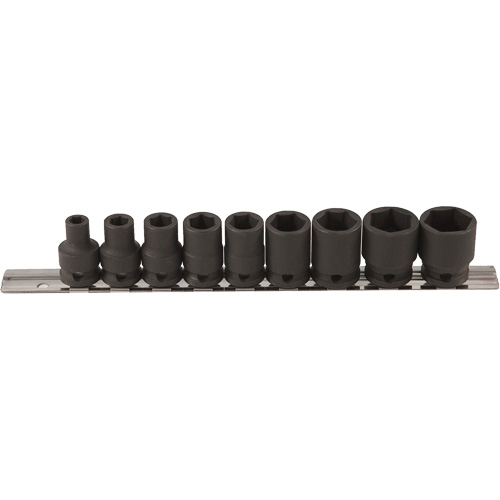 Jeu de douilles &agrave; paroi mince, 9 Mcx, Chocs, Prise de 3/8" Rock Safety Industrial Ltd