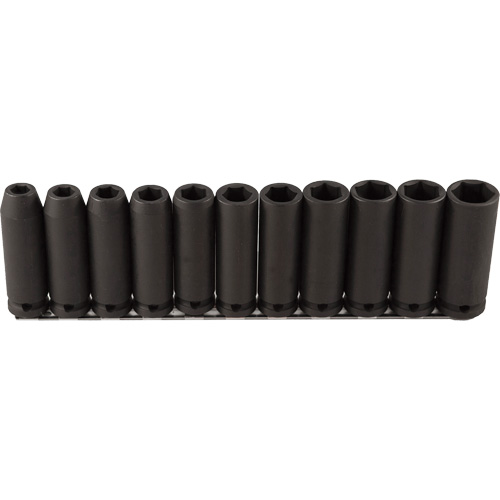 Long Socket Set, 11 Pcs, Impact, 1/2" Drive Size, Deep Rock Safety Industrial Ltd