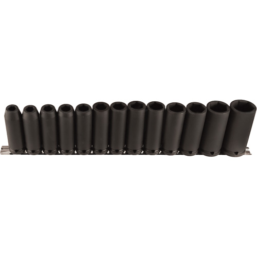 Long Socket Set, 13 Pcs, Impact, 1/2" Drive Size, Deep Rock Safety Industrial Ltd