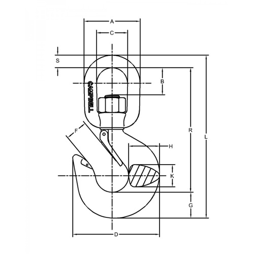 Crochet de levage pivotant avec loquet Rock Safety Industrial Ltd